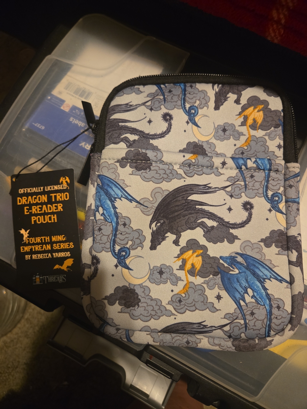 Dragon Trio E-Reader Pouch – Officially Licensed Fourth Wing Design